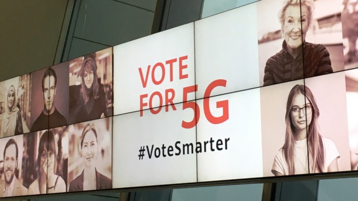 Huawei-Wahlplakat in Brüssel