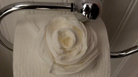 Einbrecher hinterlässt Toilettenpapier-Rose