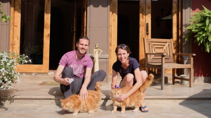 Housesitting: In Mexiko in der Stadt San Miguel de Allende kümmern sich Sebastian Ohlert und Leonore Sibeth nicht nur um ein Haus, sondern auch um die Katzen Finn und Curry.