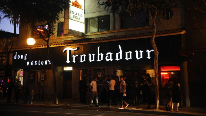 Outside the Troubadour for Carly Rae Jepsen Emotion album release party at The Troubadour on August