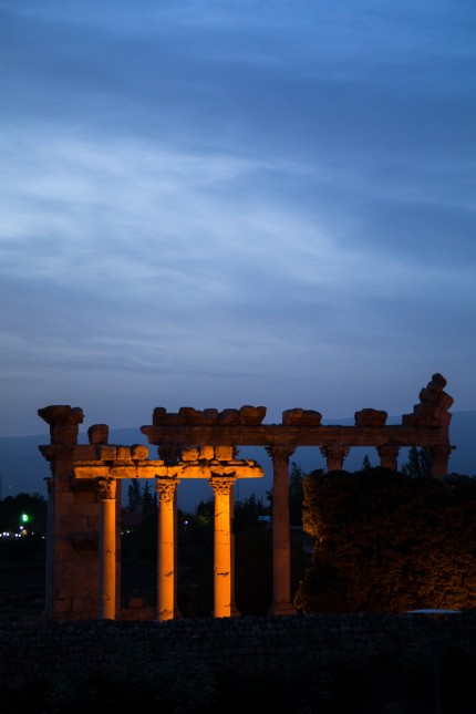 View on the ruins from the Palmyra hotel, Beqaa Governorate, Baalbek, Lebanon