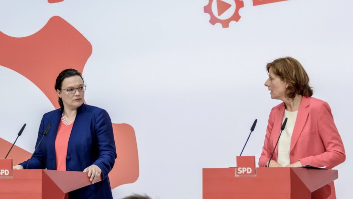 News Bilder des Tages Parteivorsitzende Andrea Nahles li SPD und Malu Dreyer SPD stellv Part