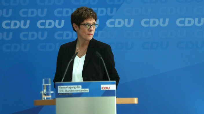 Christian Democrat Union Leader Annegret Kramp-Karrenbauer News Conference
