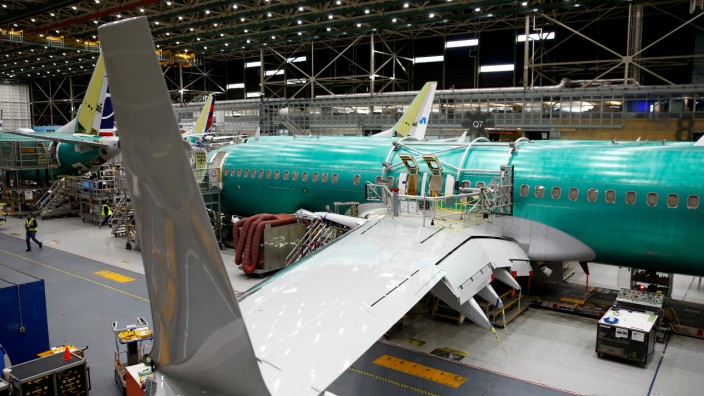 FILE PHOTO: A 737 Max aircraft is pictured at the Boeing factory in Renton