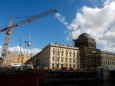 The finished facade at the construction site of the Berliner Schloss - Humboldtforum is pictured in Berlin