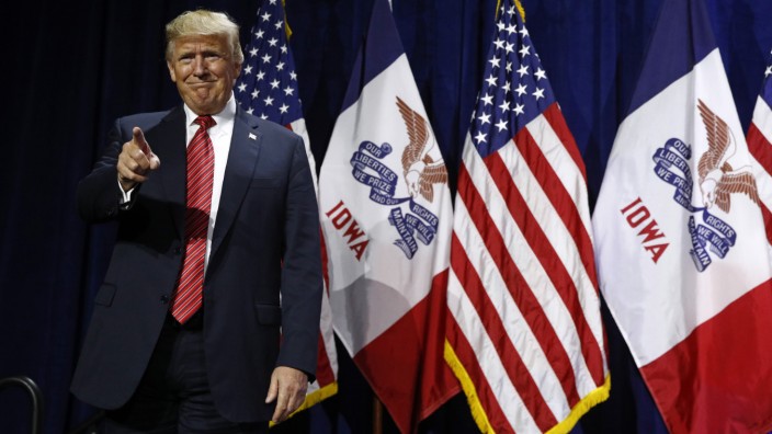US-Präsident Donald Trump bei seinem Auftritt in Iowa