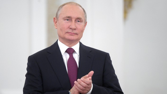 Russian President Putin attends an awarding ceremony marking the Day of Russia in Moscow