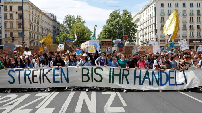 Demonstration calling for action on climate change in Vienna