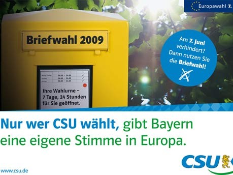 CSU, Wahlplakat, Europawahl, Briefwahl