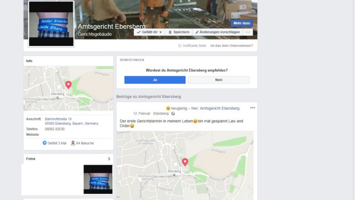 Amtsgericht Facebook Fake Ebersberg
