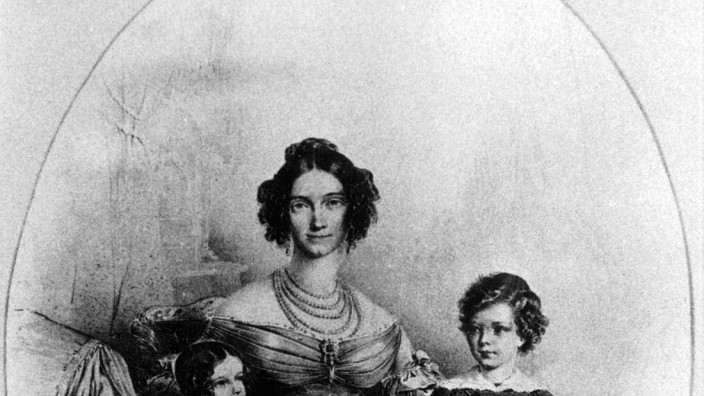 Herzogin Ludowika, Herzogin in Bayern, mit ihren Töchtern, 1837