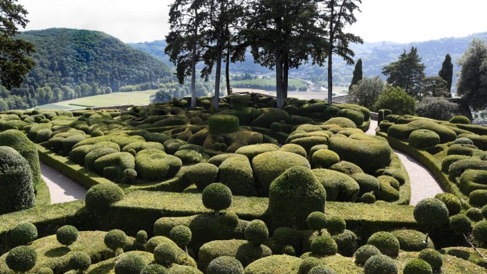 Buis Buxus sempervirens Art topiaire Jardins de Marqueyssac Dordogne PUBLICATIONxINxGERxSUIxAUTxHUNx