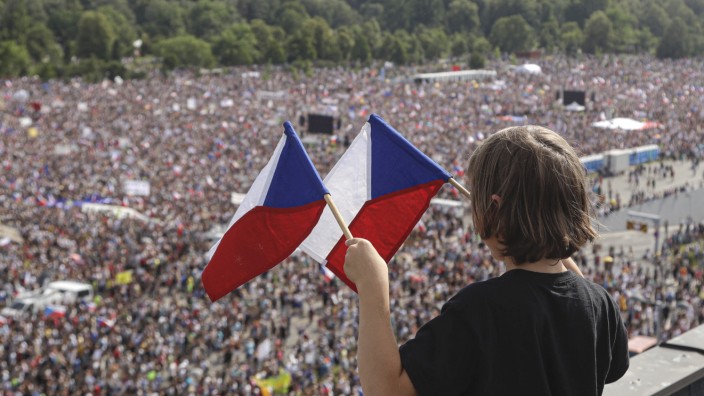 Protestzug gegen Tschechische Regierung