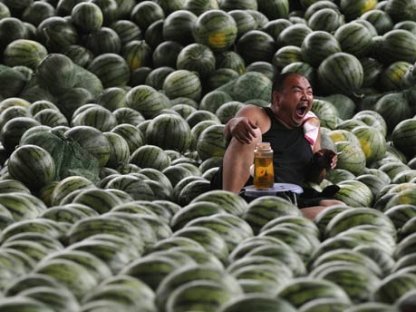 Melonenverkäufer in China;Reuters
