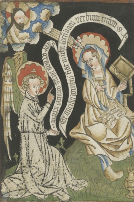 Ausstellung: Die Verkündigung an Maria (vermutlich Bodenseegebiet oder Augsburg um 1440).