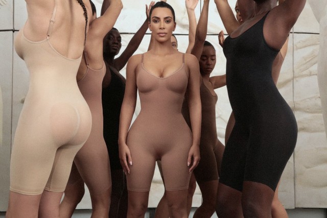 An undated image obtained on social media on June 27, 2019 shows models including Kim Kardashian dressed in bodysuits