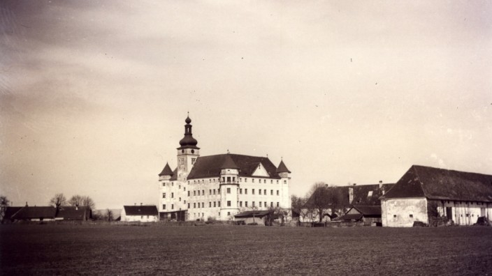 NS-Verbrechen: Historische Aufnahme der Nazi-Tötungsanstalt in Schloss Hartheim bei Linz in Österreich.