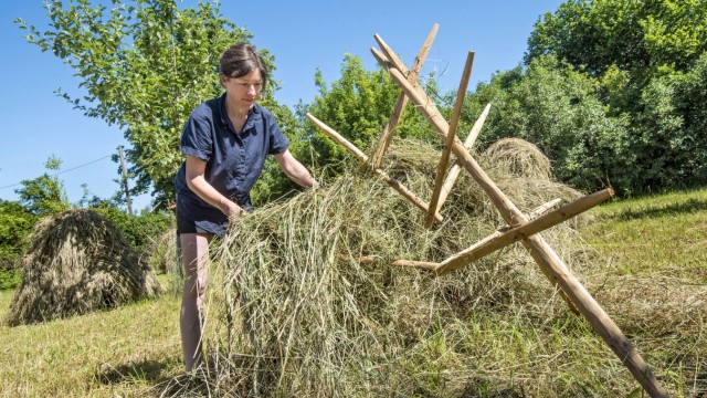 Traditionelle Landwirtschaft: Barbara Höfler bei der Arbeit in Berg.