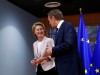 German Defense Minister von der Leyen poses with EU Council President Tusk in Brussels