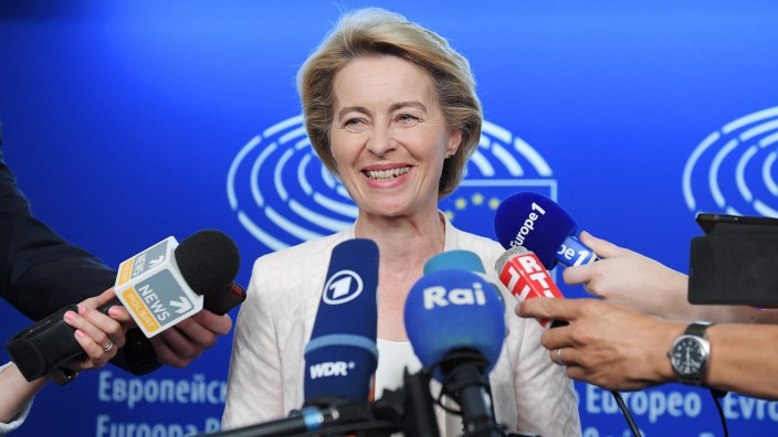 CDU: Ursula von der Leyen Anfang Juli bei einer Pressekonferenz in Straßburg.