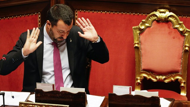 Innenminister Salvini vor Senat in Rom
