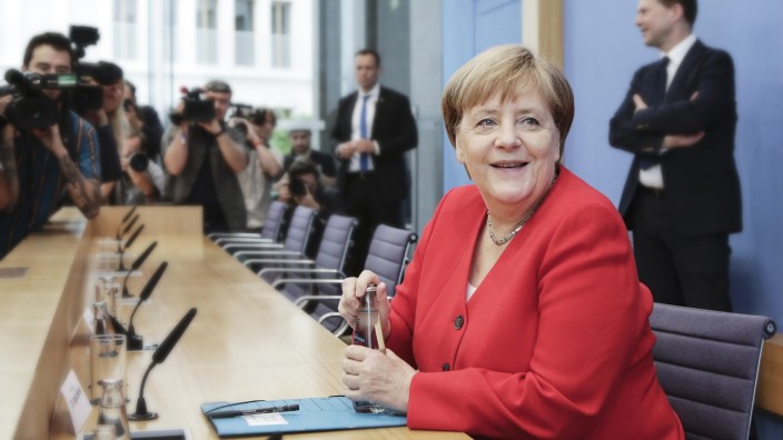 19 07 2019 Berlin Deutschland Pressekonferenz mit Bundeskanzlerin Angela Merkel zu aktuellen Th