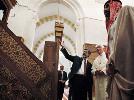 Benedikt, Papst, Hussein, Moschee, Amman, AP