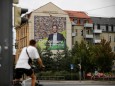 An election campaign poster for Saxony's state premier, Michael Kretschmer of the German Christian Democratic Party (CDU) is pictured in Dresden