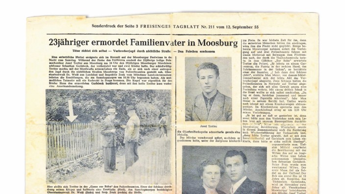 SZ-Serie: Tatort Region, Folge 16: In Moosburg hat der Mord bei der Herbstschau große Betroffenheit und Mitgefühl mit der jungen Witwe ausgelöst. Sogar die Wiedereinführung der Todesstrafe wurde damals gefordert.