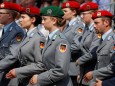 Soldiers arrive for the ceremonial swearing-in of German armed forces Bundeswehr soldiers in Berlin