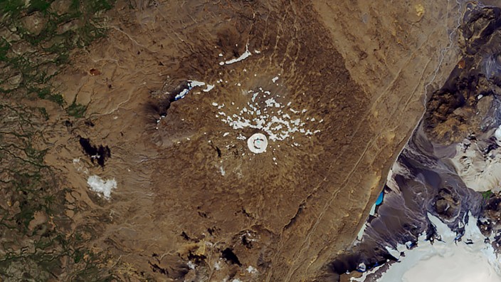 Klimawandel: Was vom Gletscher übrigblieb: Reste des Okjökull in Island.