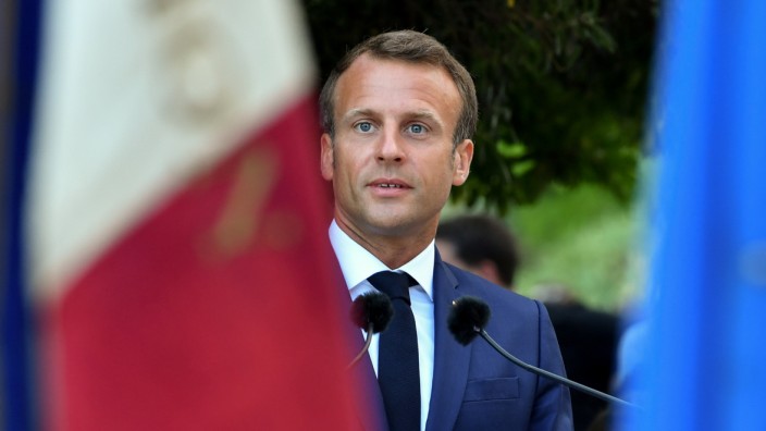 French President Macron attends ceremony for 75th anniversary of liberation of Bormes-les-Mimosas