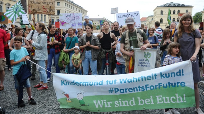 Bei der Munich for Future Demonstration setzten sich auch die "Parents for Future" für eine Änderung in der Klimapolitik ein.