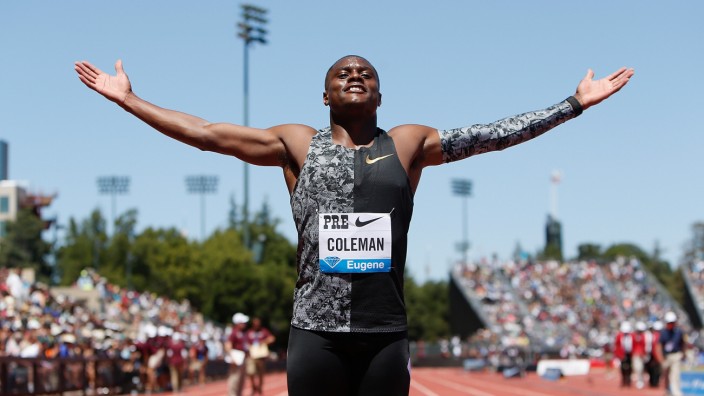 Sprintskandal: Christian Coleman posiert für die Fotografen.