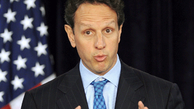 Stresstest für US-Großbanken: US-Finanzminister Timothy Geithner rechnet nicht damit, dass eine weitere US-Großbank vorerst pleite gehen könnte.