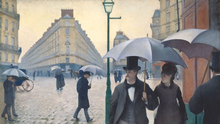 Straße in Paris an einem regnerischen Tag (Rue de Paris, temps de pluie), 1877:
von Gustave Caillebotte