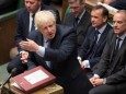 Britain's Prime Minister Boris Johnson speaks during PMQs session in the House of Commons in London