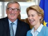 EU Commission President Juncker poses with EU Commission's president-designate von der Leyen in Brussels