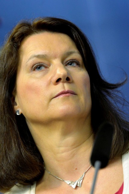 FILE PHOTO: Ann Linde, Sweden's new Minister for EU Affairs and Trade, attends a news conference after a government reshuffle, in Stockholm