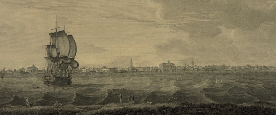 Historische Ansicht von Charleston Ende des 18. Jahrhhunderts