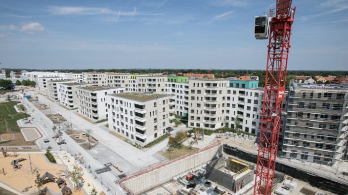 Baustelle an der ehemaligen Kuvertfabrik in München Pasing, 2019