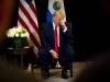 President Donald Trump pauses during a meeting with the President of El Salvador, at the InterContinental New York Barclay, Wednesday, Sept. 25, 2019, in New York. (Doug Mills/The New York Times)
