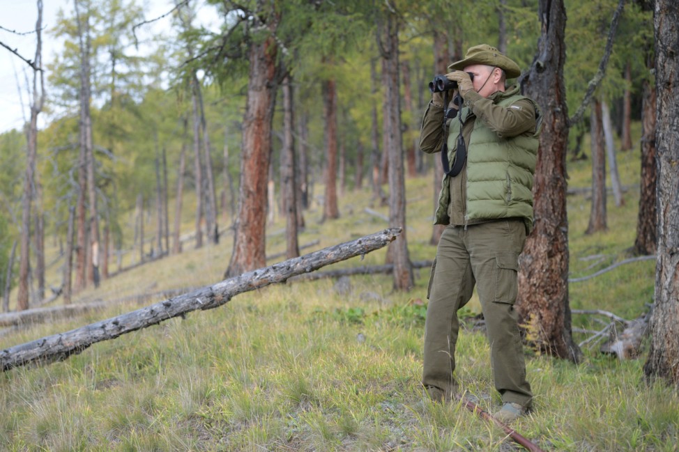 Russian President Vladimir Putin is seen during his holiday in the Siberian taiga