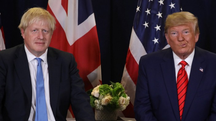 U.S. President Trump meets with British Prime Minister Johnson on sidelines of U.N. General Assembly in New York City