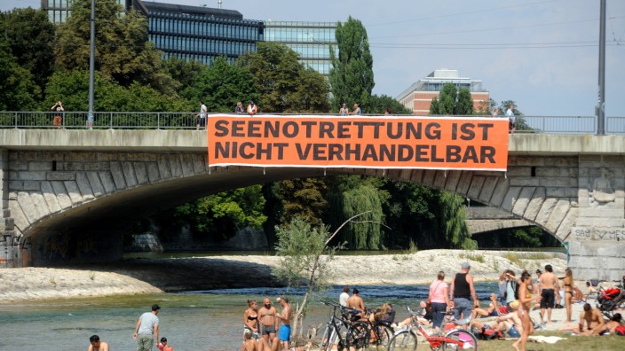 Protestaktion in München für die Seenotrettung von Flüchtlingen, 2018