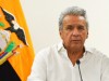 Ecuador's President Lenin Moreno and the government's ombudsman Pablo Celi attend a news conference, in Guayaquil