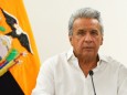 Ecuador's President Lenin Moreno and the government's ombudsman Pablo Celi attend a news conference, in Guayaquil