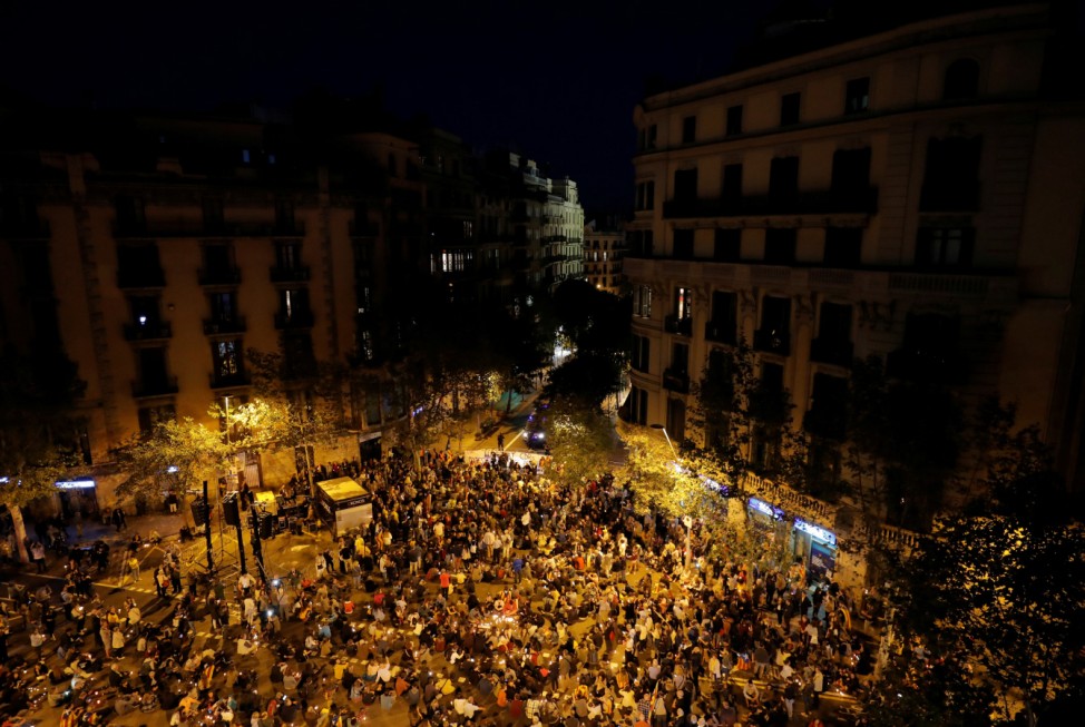 Protest after a verdict in a trial over a banned independence referendum in Barcelona