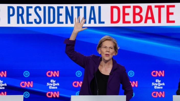 Democratic presidential candidate Senator Elizabeth Warren speaks during the fourth U.S. Democratic presidential candidates 2020 election debate at Otterbein University in Westerville, Ohio U.S.