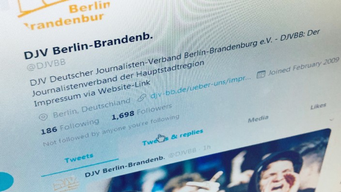 Deutscher Journalistenverband: Screenshot des Twitter-Accounts des DJV Berlin Brandenburg